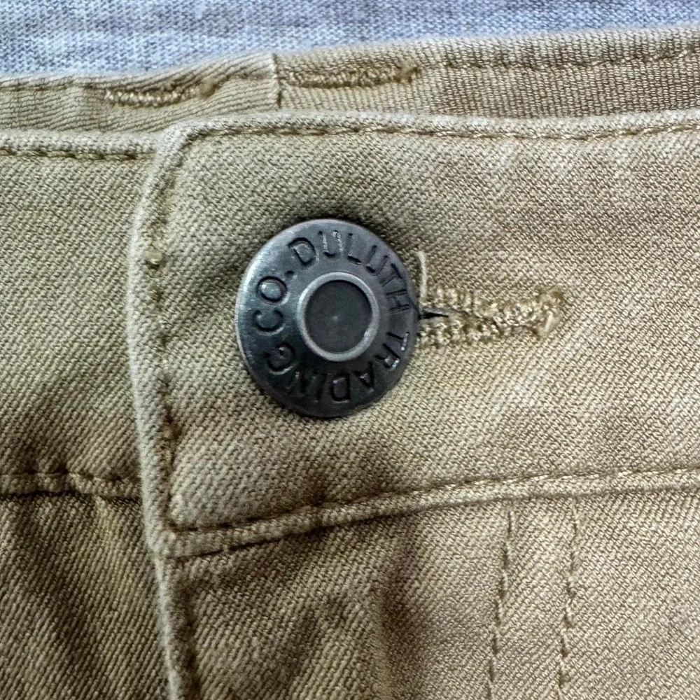 Duluth Trading Company 8 Khaki Cotton Stretch Short Straight Skirt Safari Earthy